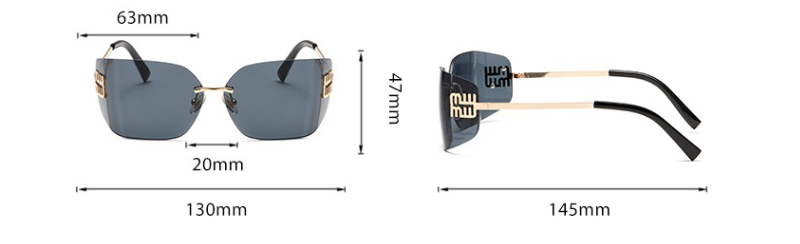 Rimless Gold-Tone Shield Sunglasses