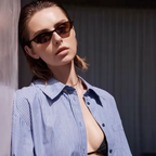 Slim Oval Acetate Sunglasses