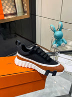 H Striped Leather Sneakers