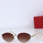 Luxury Oval Rimless Sunglasses