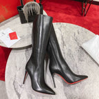 Leather Stiletto Knee-H Boots
