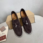 Dark Brown Suede Penny Loafers