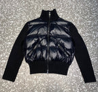 Wool Knit Sleeve Down Jacket