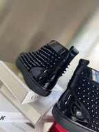 High-Top Black Diamond Studded Sneakers