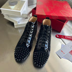 High-Top Black Diamond Studded Sneakers