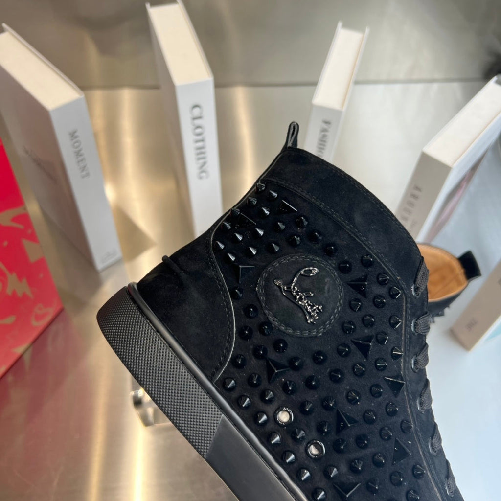 High-Top Black Studded Sheep King Sneakers