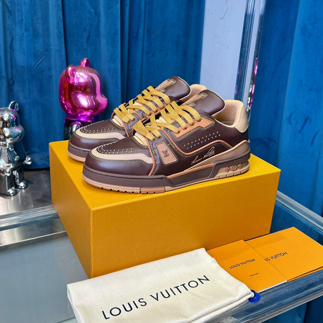 Premium Color-Matched Leather Sneakers