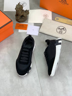 H Striped Leather Sneakers