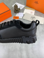 H Striped Leather Sneakers