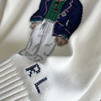 Cream Blazer Bear Knit Sweater