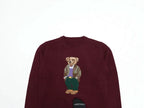 Burgundy Bear Knit Sweater