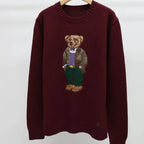 Burgundy Bear Knit Sweater